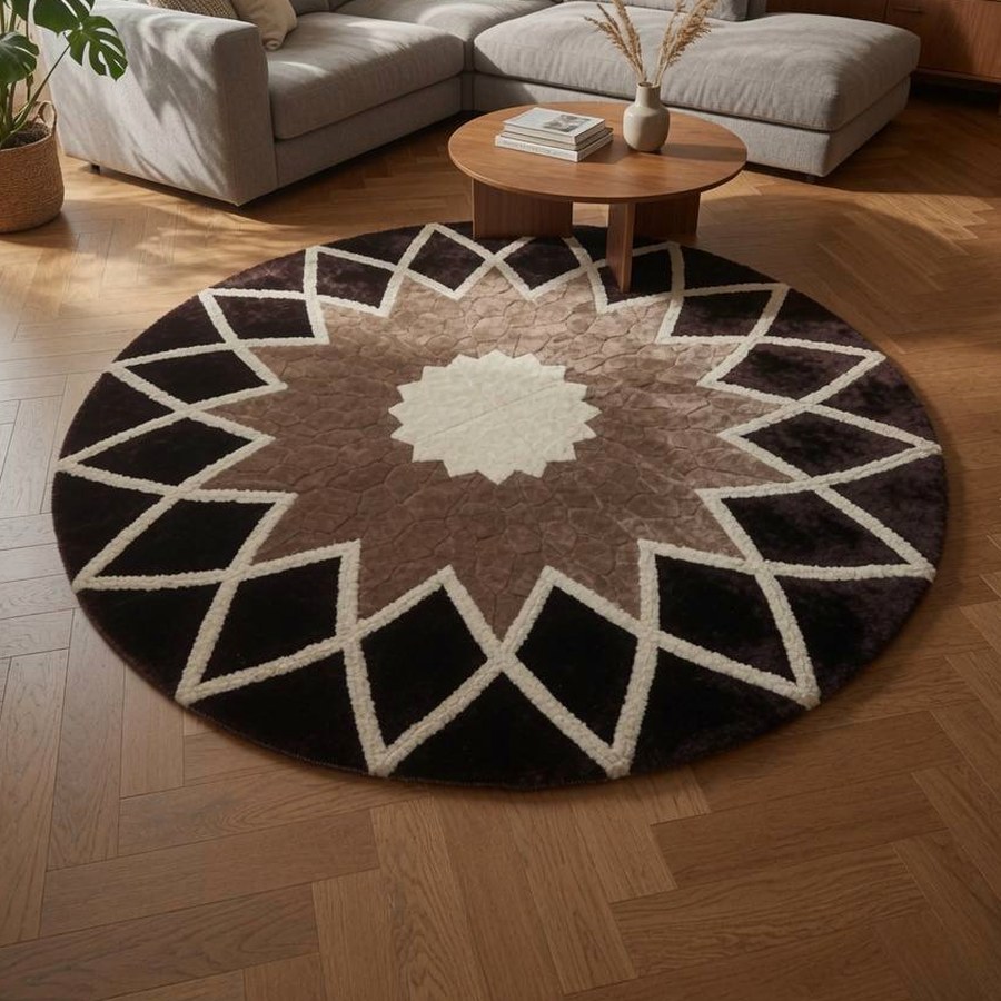 Меховой ковёр ручной работы